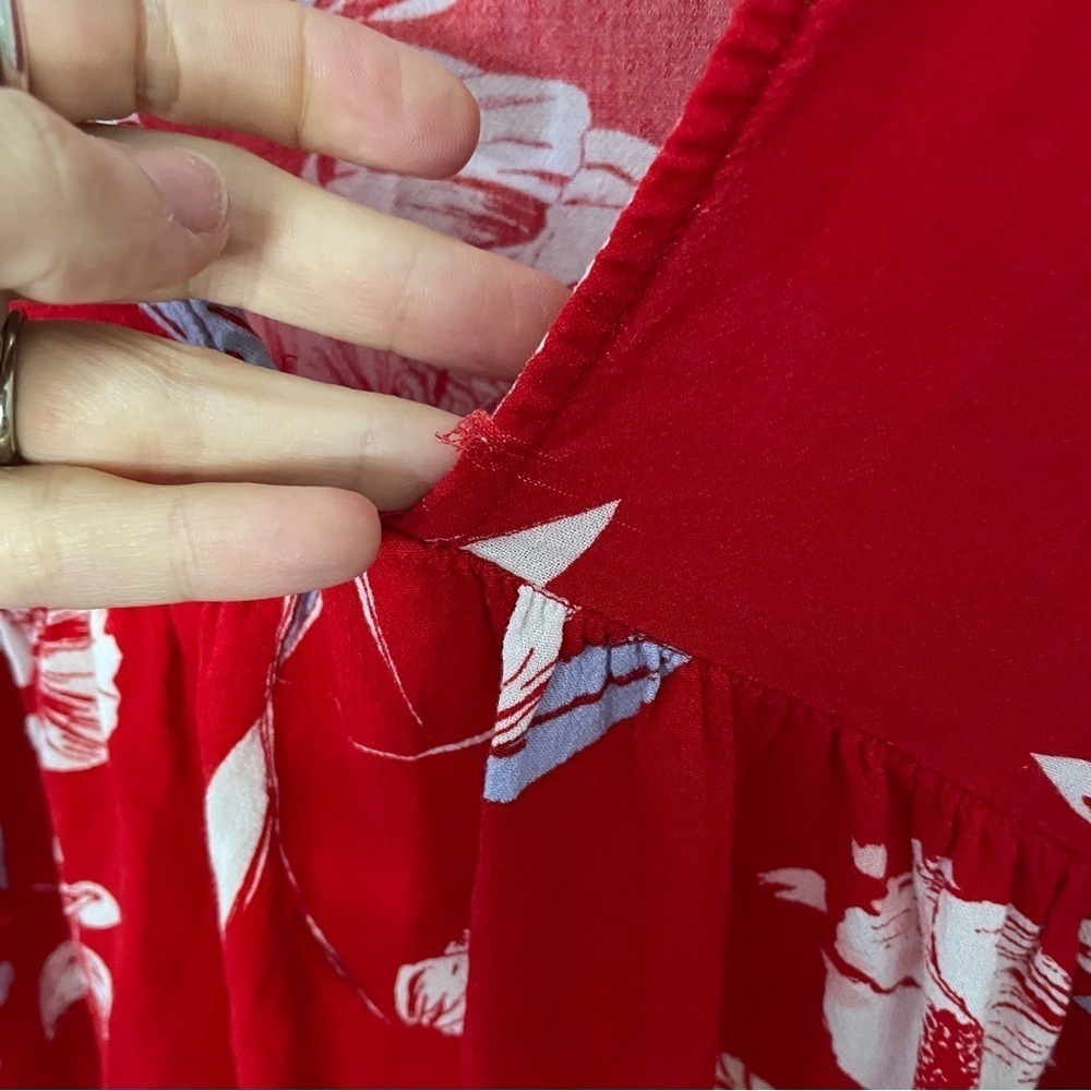 Free People Bella Red Floral Print Tunic - Picture 8 of 11
